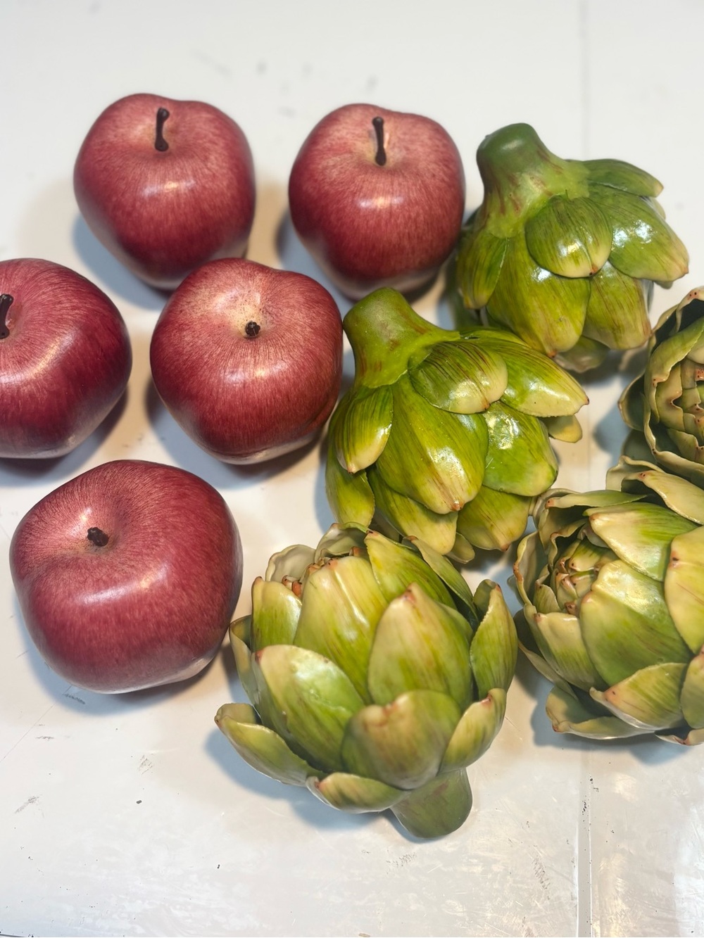 Lot of 10 Faux Artichokes & Apples